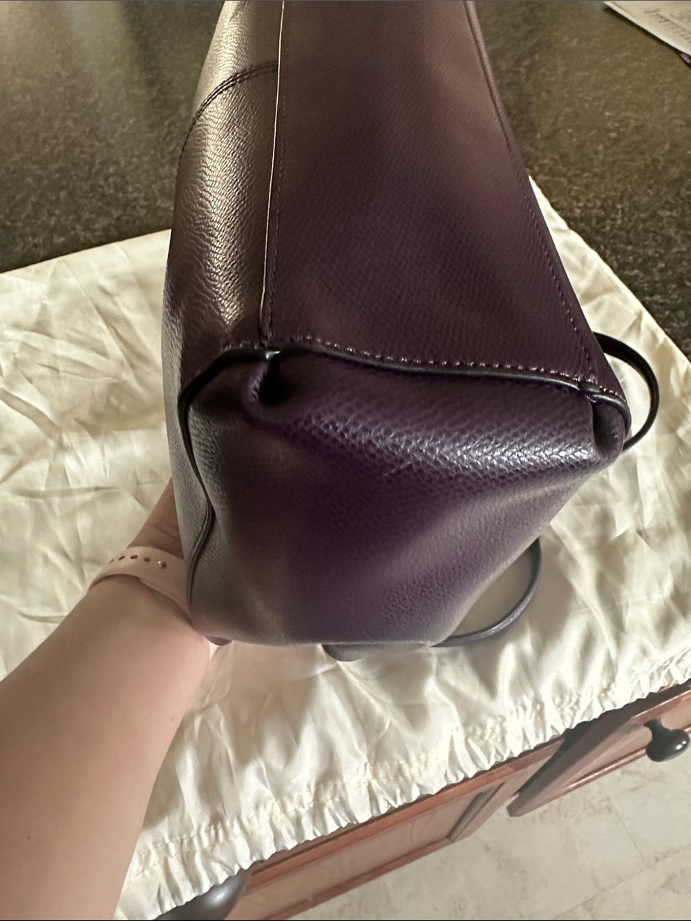 Coach Christie Purple Satchel with Gold Hardware F36637 - Picture 5 of 14
